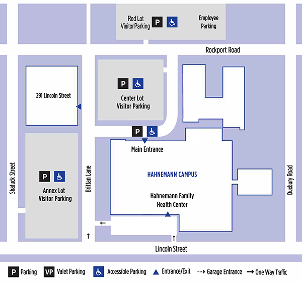 Parking map for Hahnemann Campus