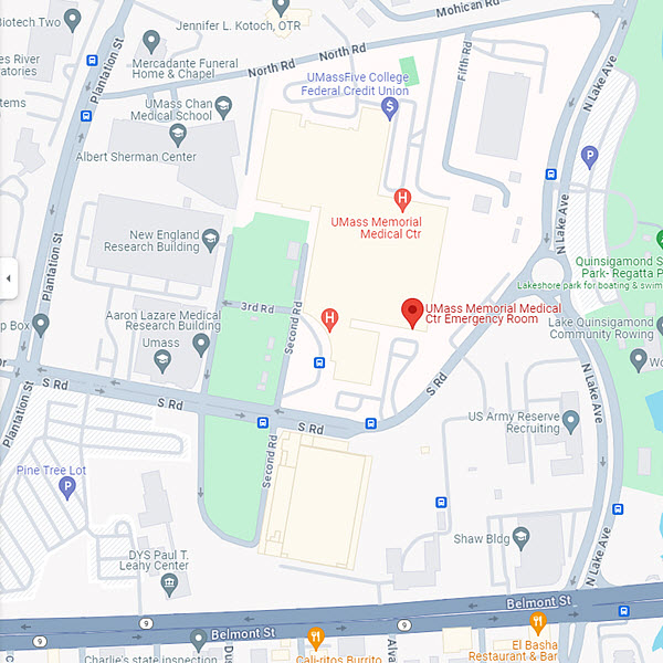 Google Map image of the immediate area of the Medical Center location