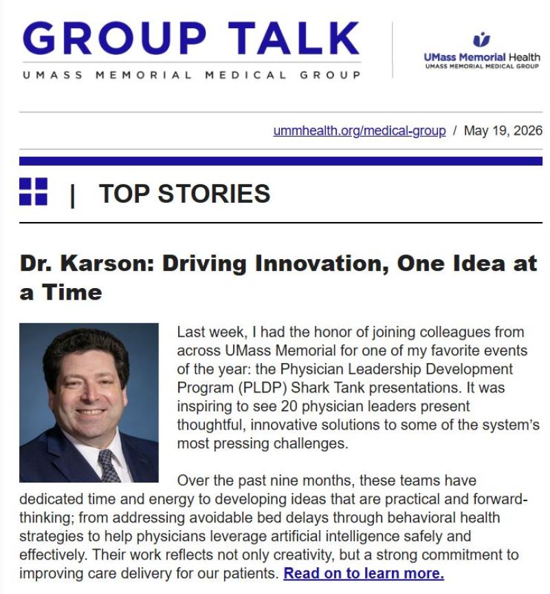 The latest issue of Group Talk.