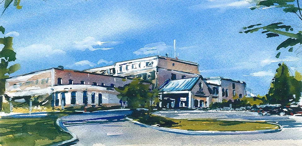 An artist rendering of the front of the Marlborough campus.
