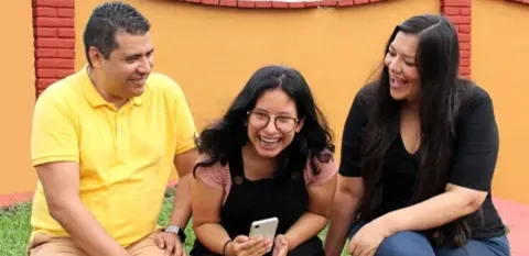 family laughing together