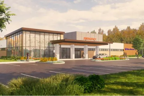 Rendering of the future UMass Memorial Medical Center at Nashoba Valley.