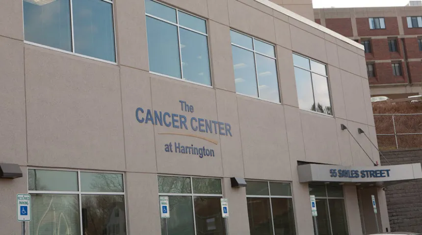 The entrance of The Cancer Center at Harrington.