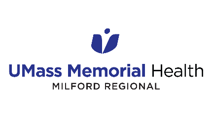 The vertical UMass Memorial Health Milford Regional logo.