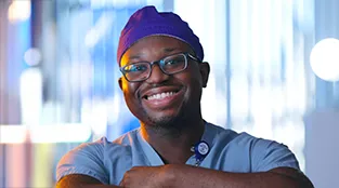 Smiling caregiver