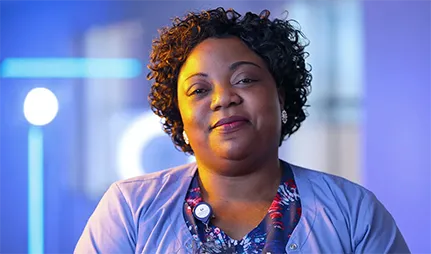 A UMass Memorial Health caregiver represents our campaign to hire you.