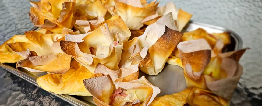 ham and cheese wontons