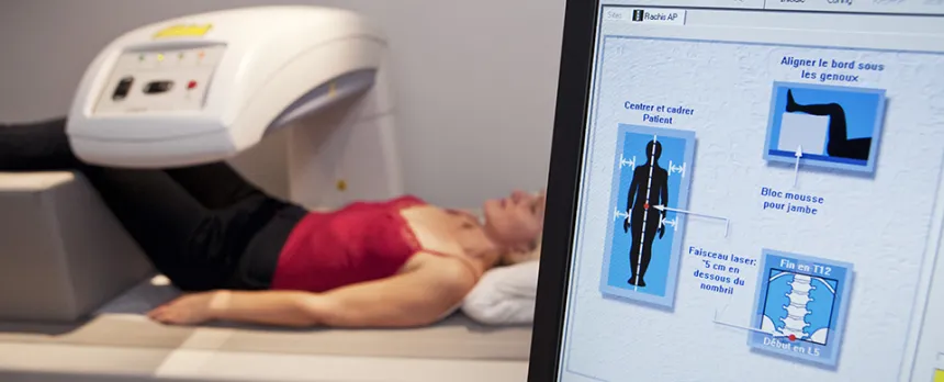 woman getting bone density scan