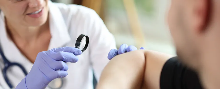 Image of a patient examining a person's arm