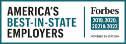 Badge for Forbes Best-in-State Employers 2019-2022