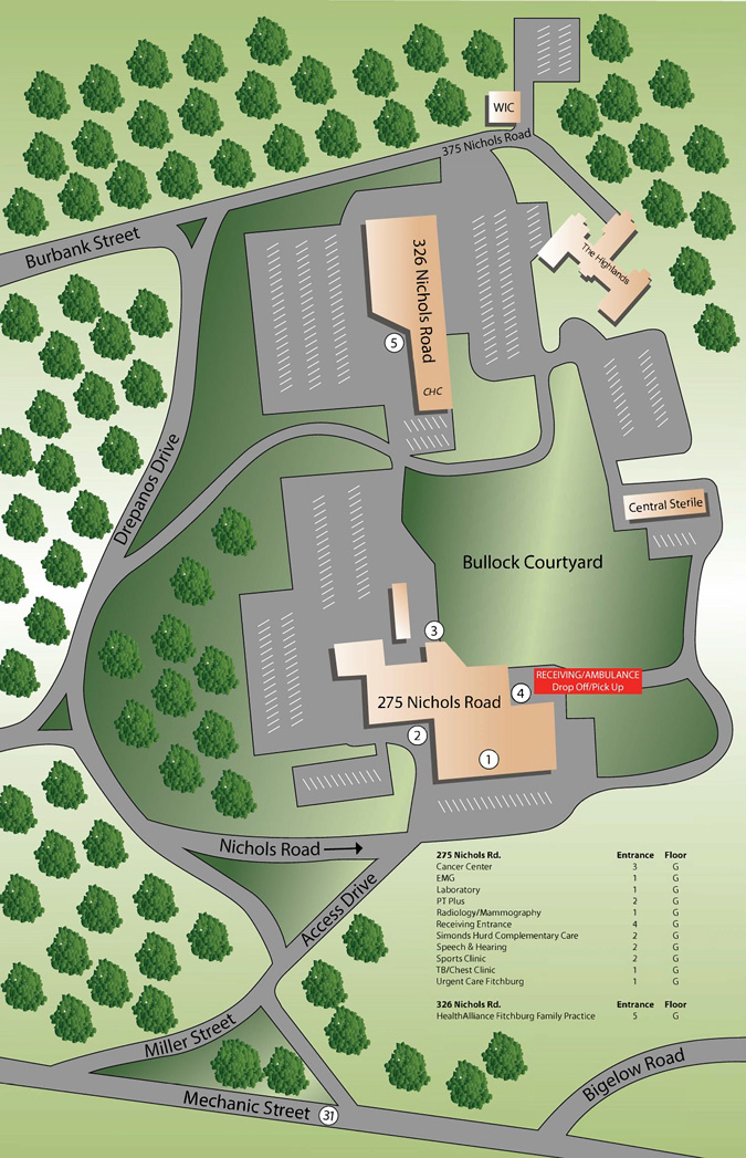 Map of Burbank Hospital