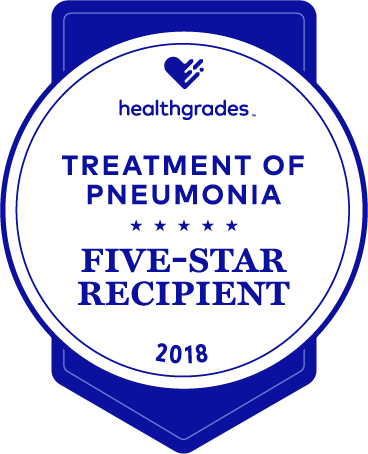Five-star recipient for treatment of pneumonia